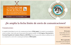 Ampliada la fecha para el envío de comunicaciones a #secpal2014, la gran cita científica de los cuidados paliativos en España