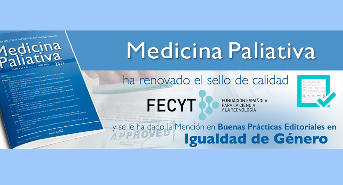 ‘Medicina Paliativa’ renueva el sello de “Revista Excelente concedido por la FECYT